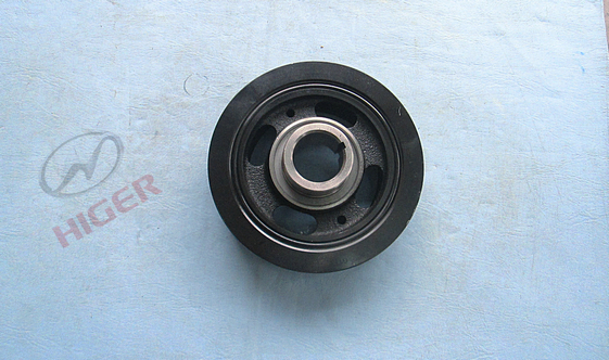 Crankshaft shock absorbing signal pulley assembly