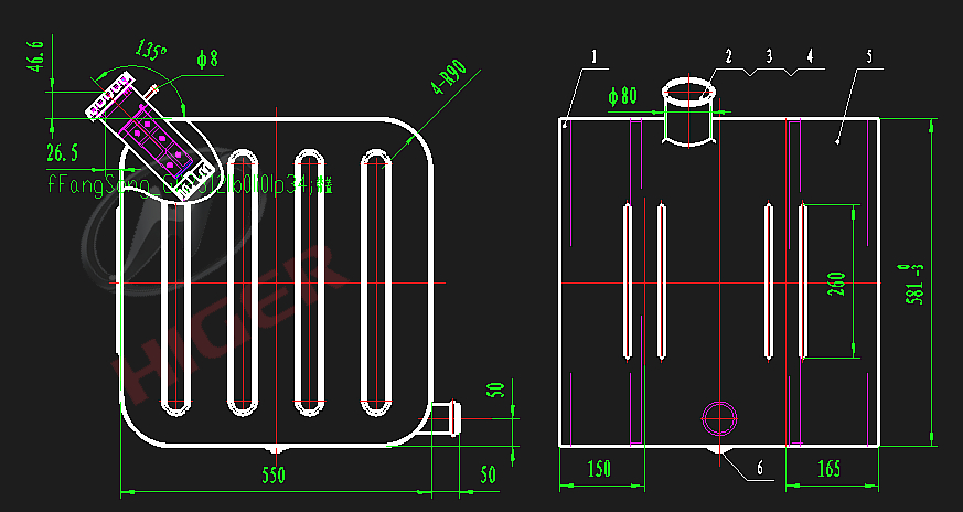 Fuel tank assembly (H580W550L565)