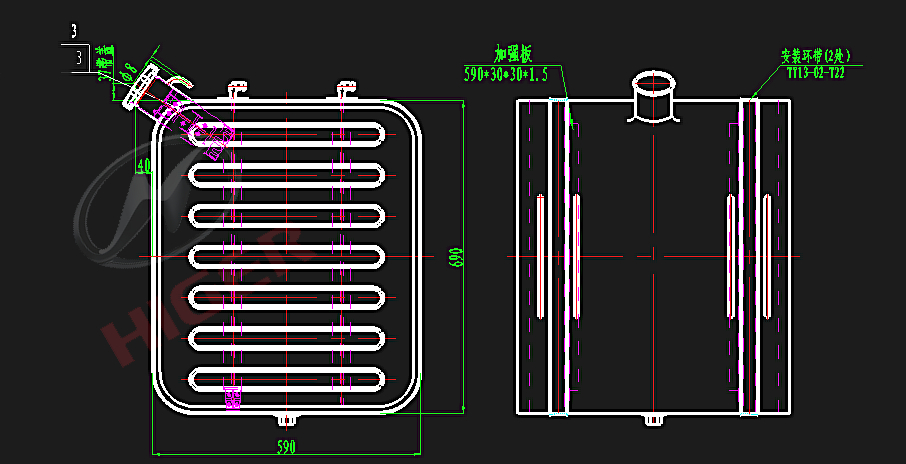 Топливный бак в сборе (H690W590L600)