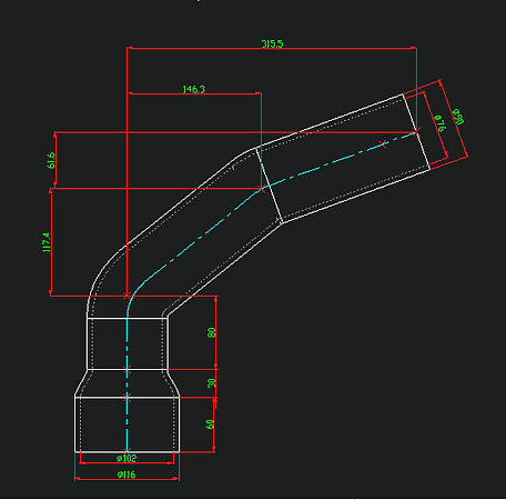 Hose (special shape φ102 variable 76))