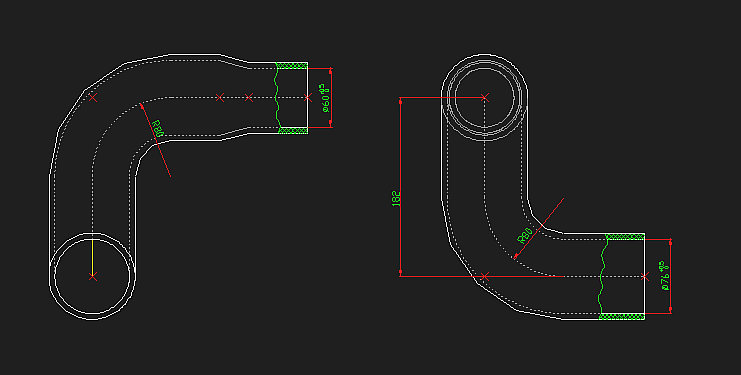 Hose (special shape φ76 variable 60)