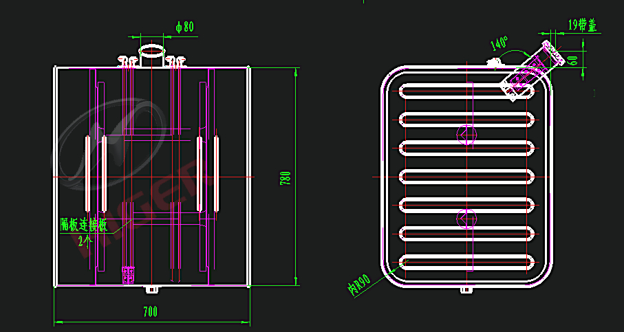 Assemblage du réservoir de carburant (H780W600L700)