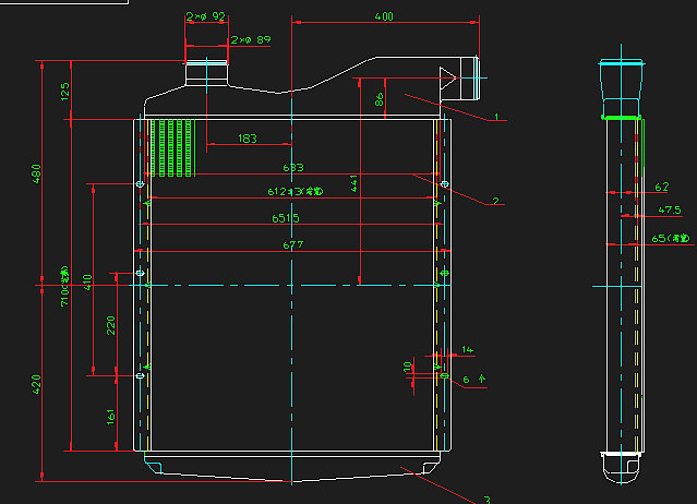 Assemblage de refroidisseur intermédiaire