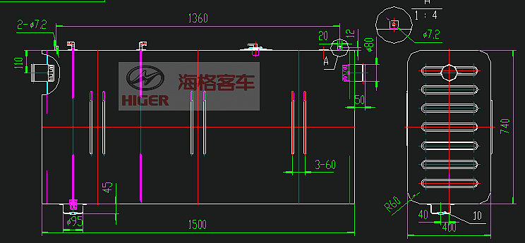Fuel tank assembly (Z740*400-1500)