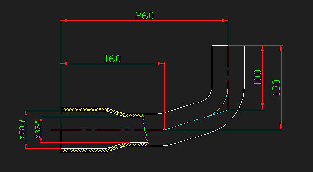 胶管（异型φ58变φ38）-1