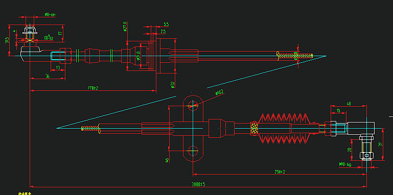 Speed-changing control soft shaft (select gear)
