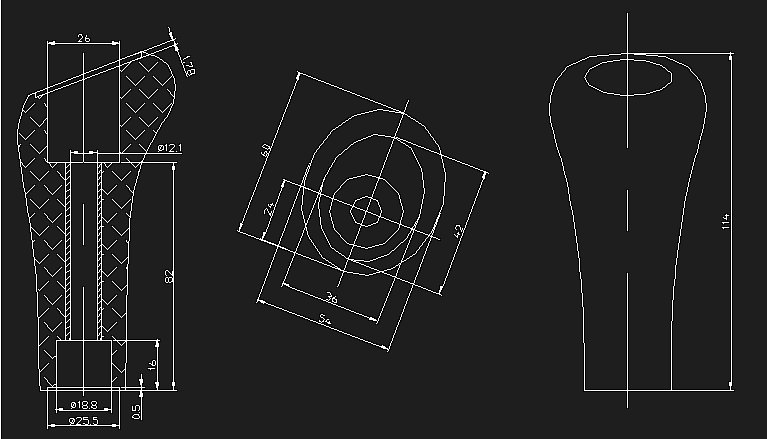 Handle (imitation mahogany)