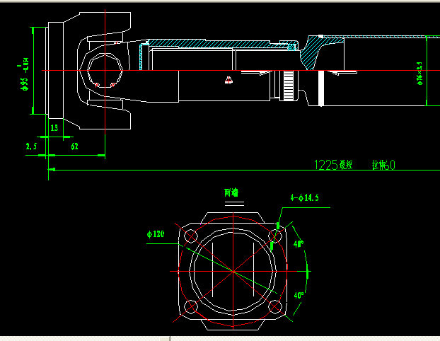 Rear axle transmission shaft (H3-H3-1225-60)