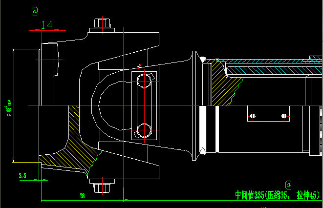 Rear axle transmission shaft (H2-H2-456-80)