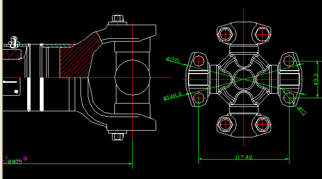 Rear axle transmission shaft (H9-H4-286-70)