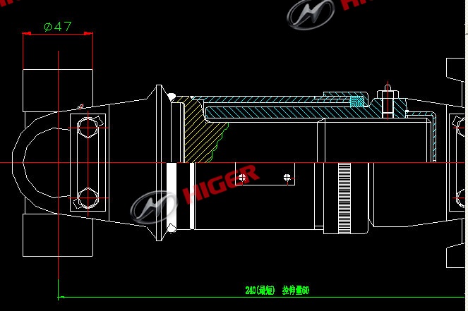 Rear axle drive shaft (H9-H3-308-60)