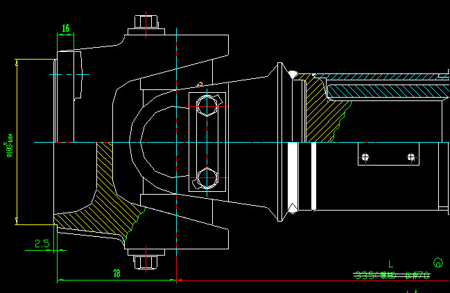 Вал заднего привода оси (H2-H4-433-70)-1