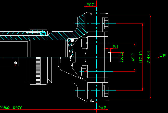 Rear axle transmission shaft (H2-H4-398-70)-1