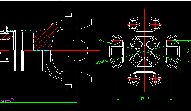 Rear axle transmission shaft (H9-H4-320-75)
