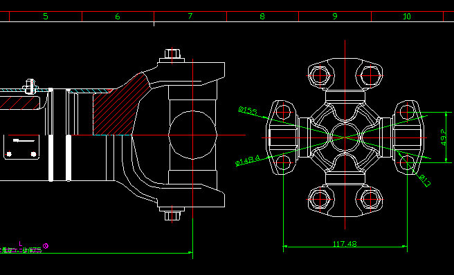 Вал привода задней оси (H9-H4-360-75)-1
