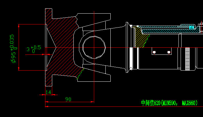 Rear axle drive shaft (H1-H1-590-70)