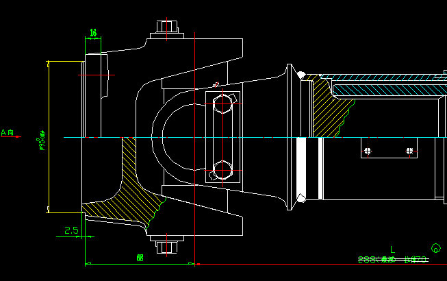 Rear axle transmission shaft (H3-H4-468-85)