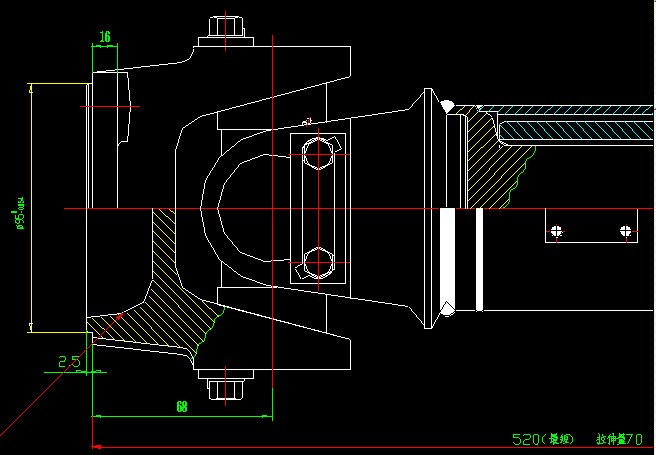 Arbre d'entraînement de l'essieu arrière (H3-H3-520-70)