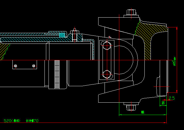 Arbre d'entraînement de l'essieu arrière (H3-H3-520-70)-1