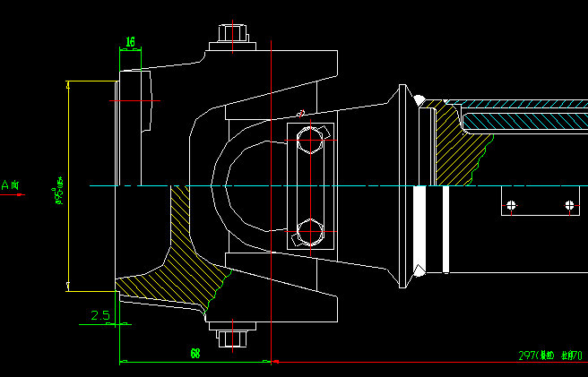 Rear axle transmission shaft (H3-H4-385-70)
