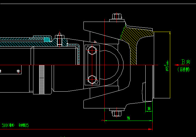 Arbre de transmission de l'essieu arrière (H2-H3-500-85)-1