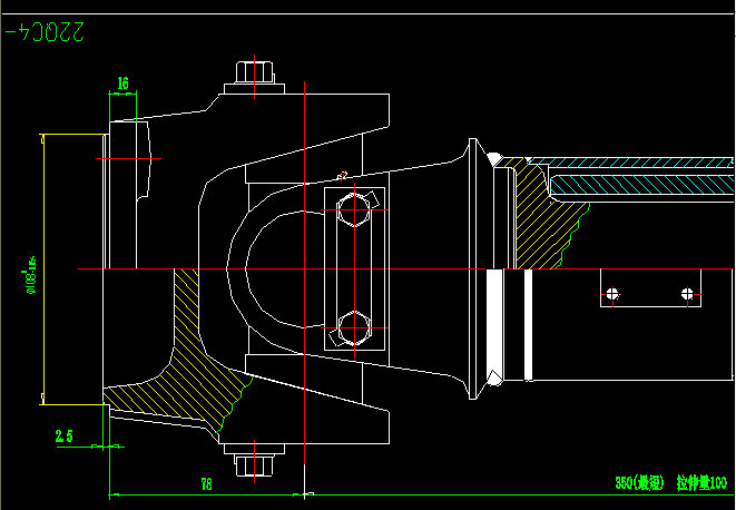 Arbre de transmission de l'essieu arrière (H2-H2-506-100)