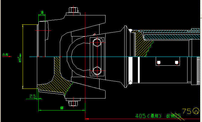 Rear axle transmission shaft (H3-H4-494-75)