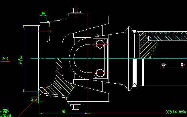 Rear axle transmission shaft (H3-H4-394-70)
