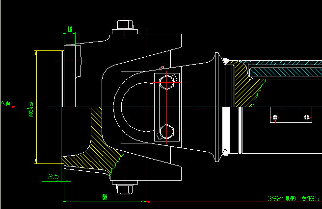 Rear axle transmission shaft (H3-H4-481-85)