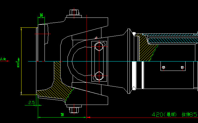 Rear axle transmission shaft (H2-H4-519-85)