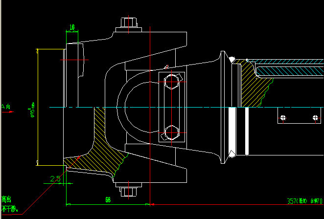 Rear axle transmission shaft (H3-H4-445-70)