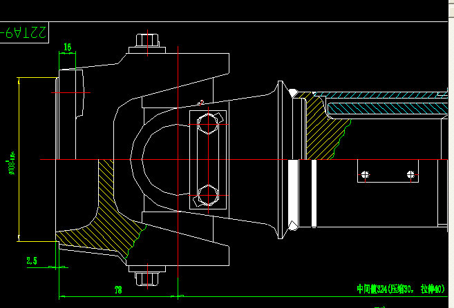 Rear axle transmission shaft (H2-H2-450-70)