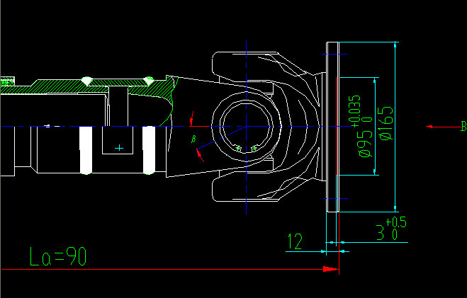 Вал заднего привода оси (H6-H1-530-90)-2