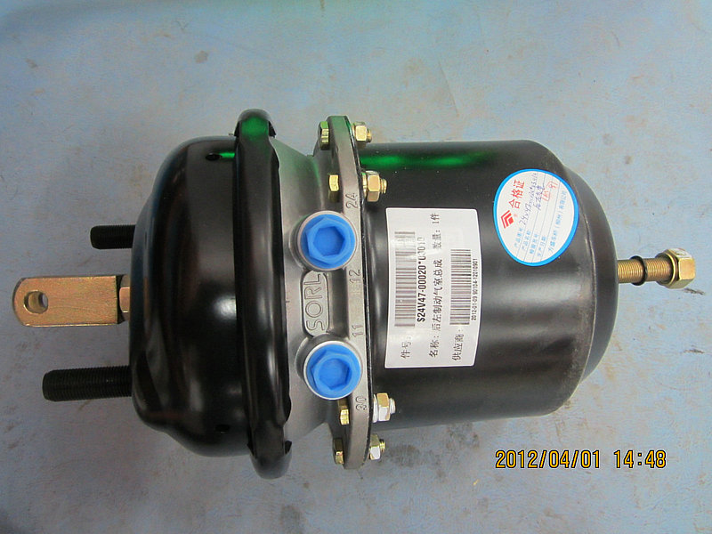 Rear left spring brake air chamber assembly