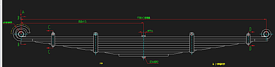 Deuxième morceau de ressort en acier arrière