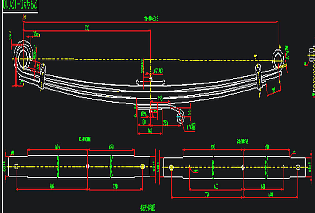Front steel leaf spring assembly