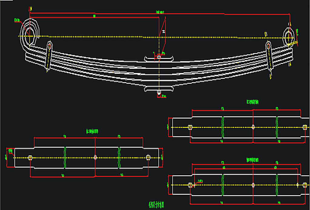 Rear steel spring assembly