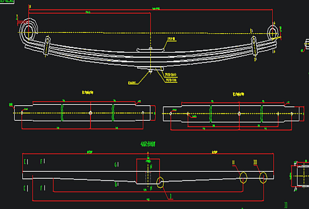 Rear steel spring assembly