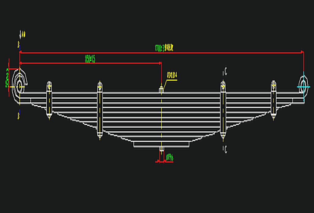 Rear steel spring assembly