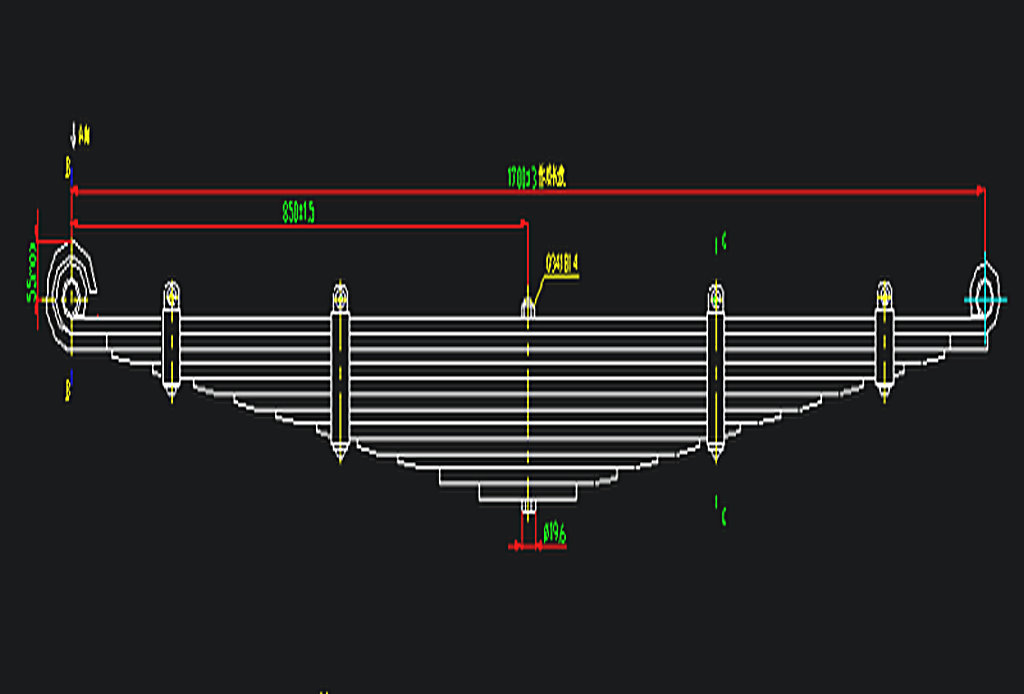 Rear steel spring assembly