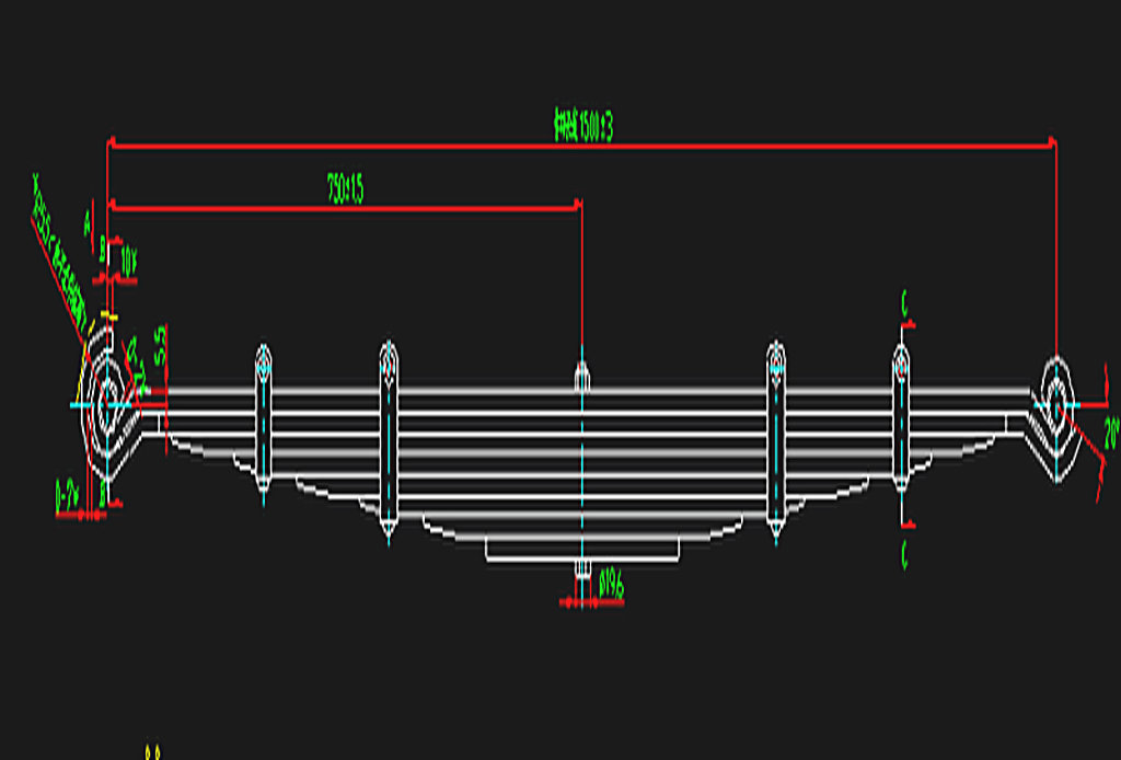 Front steel leaf spring assembly