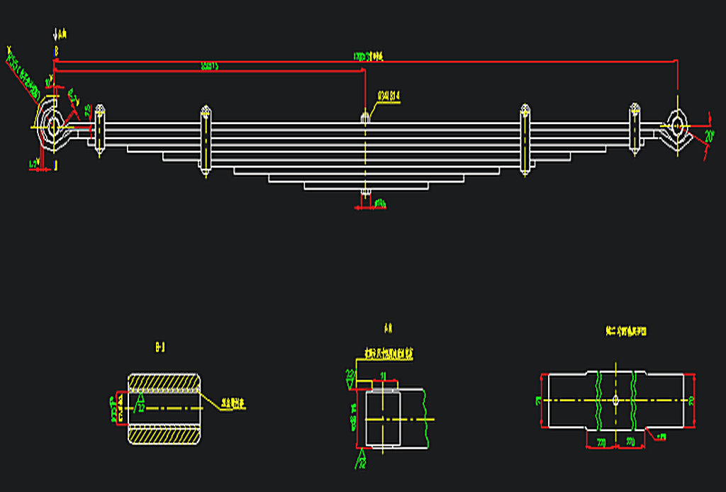 Rear steel spring assembly