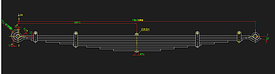 The first piece of rear leaf spring
