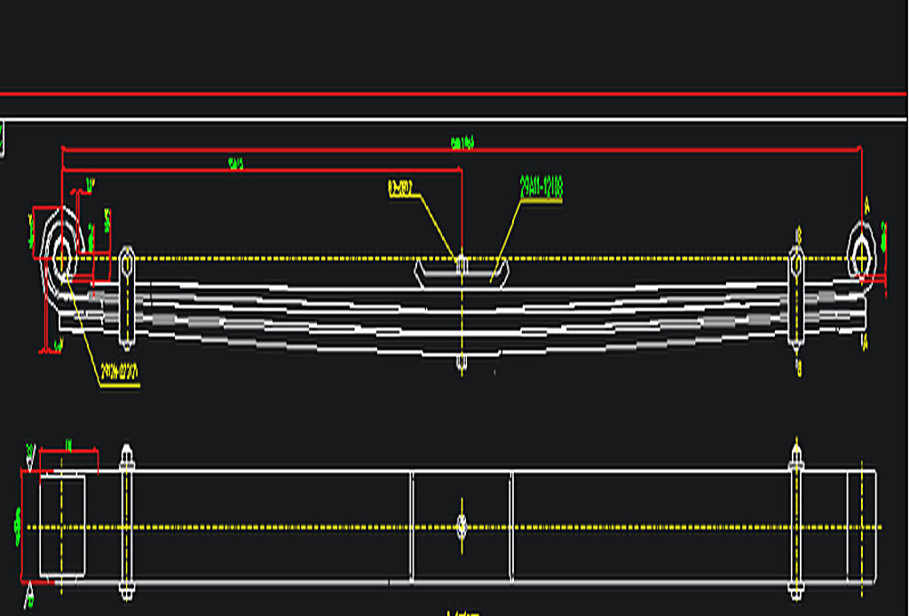 Front steel leaf spring assembly
