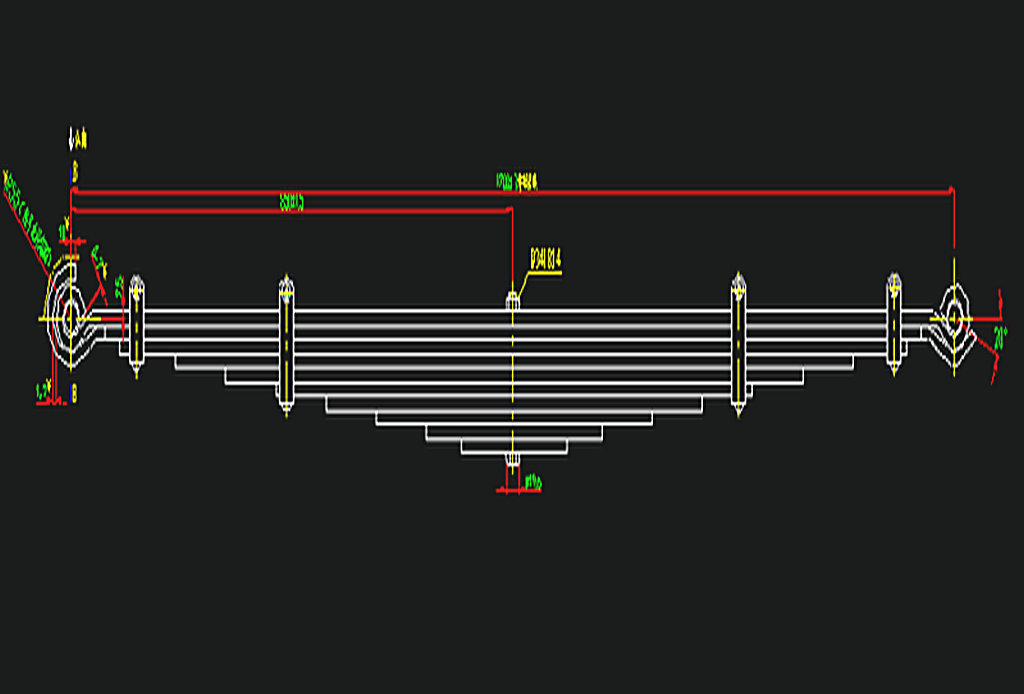 Rear steel spring assembly