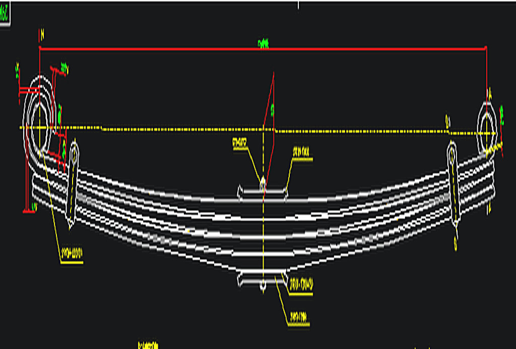 Rear steel spring assembly