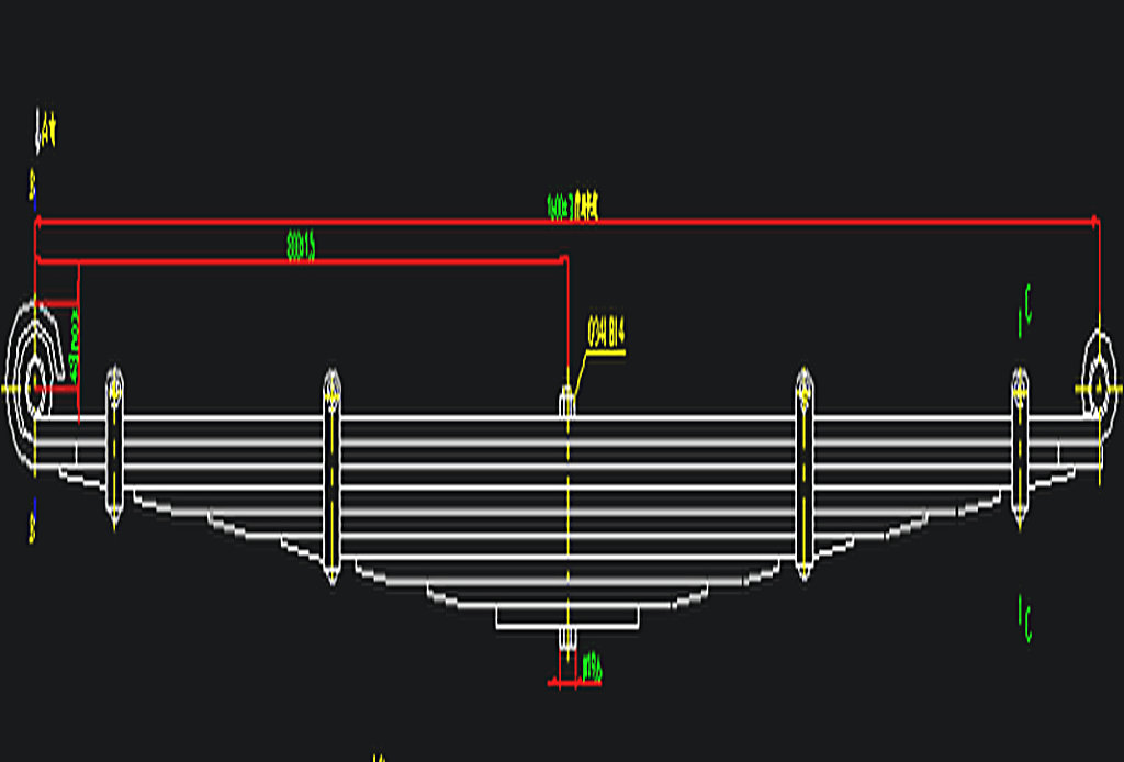 Front steel leaf spring assembly