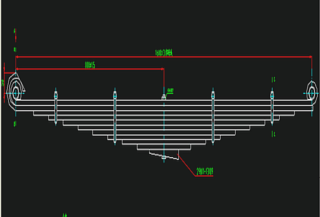 Rear steel spring assembly