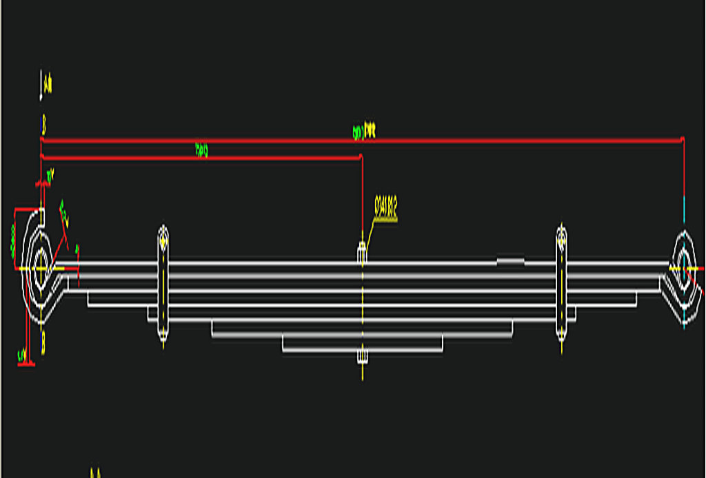 Front steel leaf spring assembly