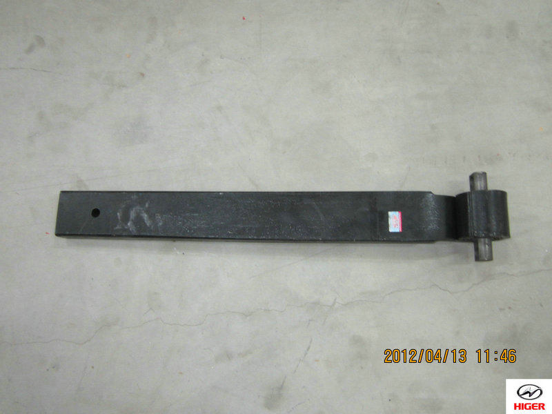 Steel leaf spring with bushing assembly